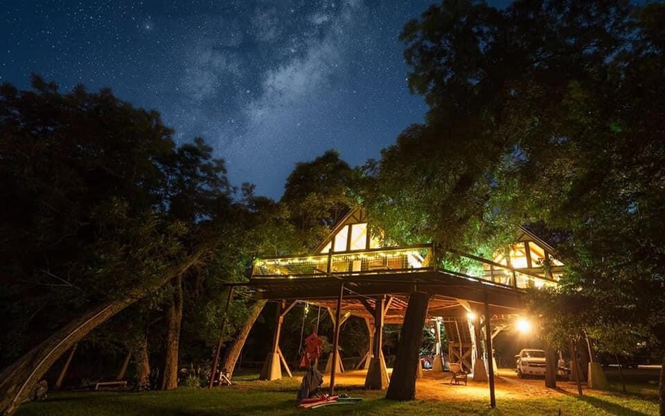 treehouse at night